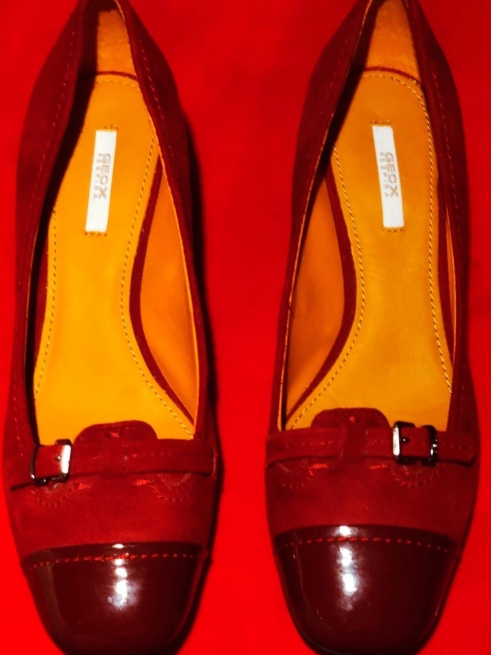 $50 Sale‼️GEOX Womens 35/5-5.5 Patent Leather/Suede Pumps...Firm🎁